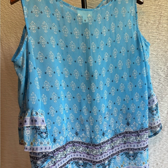 Style & Co. Light Blue Patterned Blouse - Picture 4 of 9